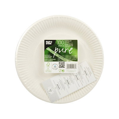PAPSTAR Pappteller Plato de 23 cm Blanco PAPSTAR Pappteller Plato de 23 cm Blanco