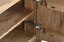 DKD Home Decor Mueble TV Moderno Natural Acacia y MDF 4 Puertas
