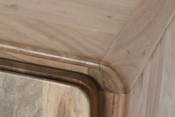 DKD Home Decor Mueble TV Moderno Natural Acacia y MDF 4 Puertas