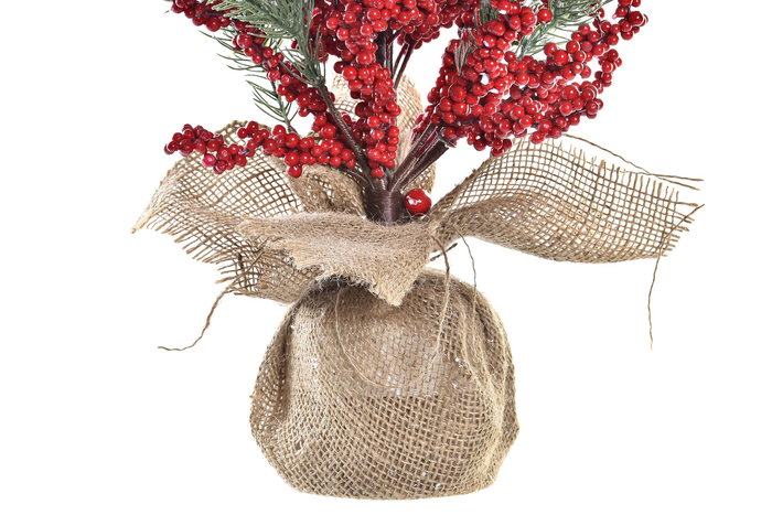 DKD Home Decor Árbol de Navidad Tradicional Rojo Verde PVC 35 x 70 x 35 cm (2 Unidades)