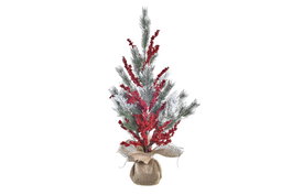 DKD Home Decor Árbol de Navidad Tradicional Rojo Verde PVC 35 x 70 x 35 cm (2 Unidades)