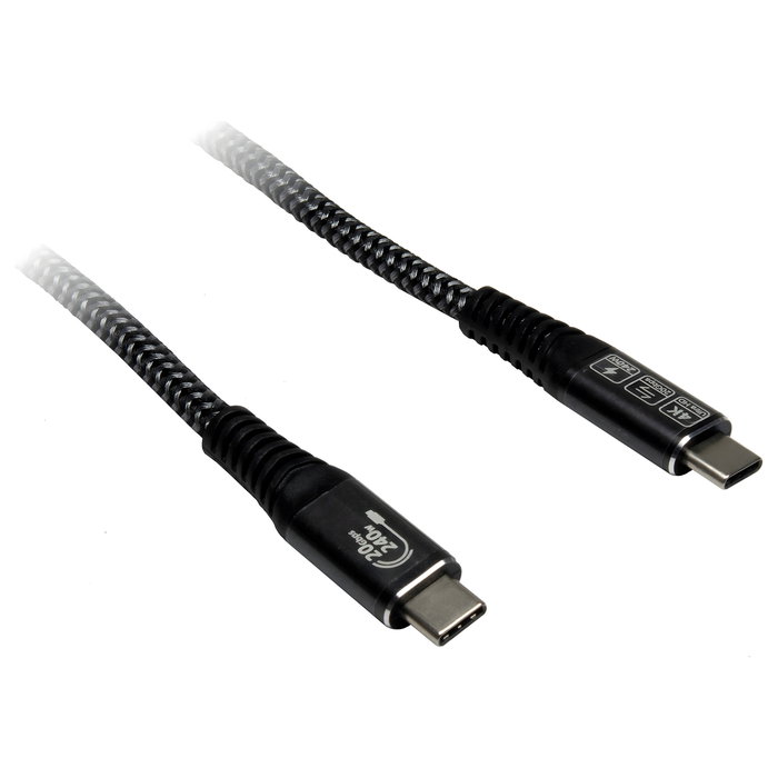 Inter-Tech Cable USB C 3.2 Gen 2x2 240W - 3m, Negro, 88885672 Inter-Tech Cable USB C 3.2 Gen 2x2 240W - 3m, Negro, 88885672