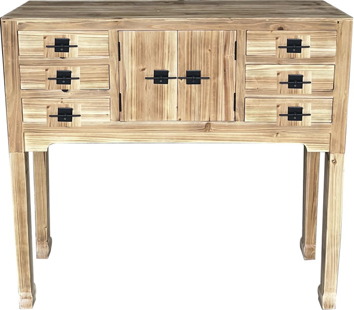 DKD Home Decor Mueble TV Masako Oriental Natural y Negro DKD Home Decor Mueble TV Masako Oriental Natural y Negro