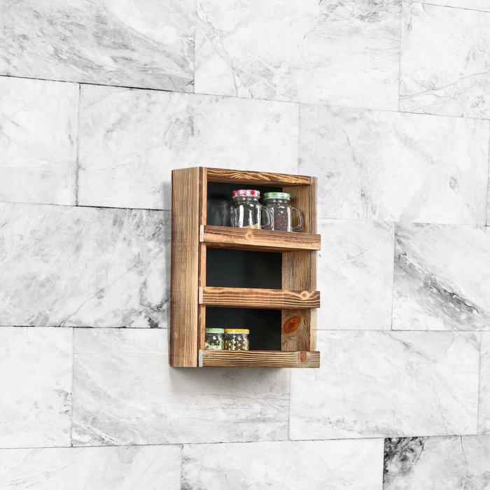 Aberto Design Estantería de Madera Tres Capas Natural 34x8x28 cm