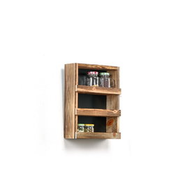 Aberto Design Estantería de Madera Tres Capas Natural 34x8x28 cm