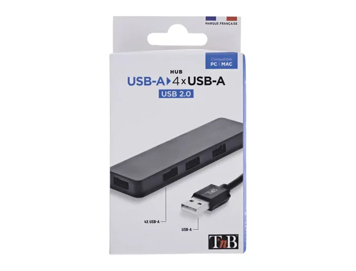 TNB FIRST Hub 4x USB-A 2.0 Negro