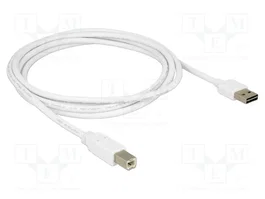 DeLOCK Cable USB 2.0 Tipo A a Tipo B, 2 m, Blanco