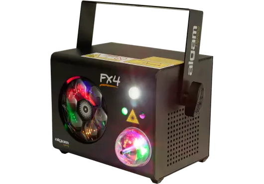 ALGAMLIGHT FX-4 Proyector 4-en-1: Rueda Gobo LED RGB, Magic Ball, Láser RG y Estrobo para Fiestas