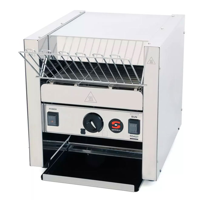 SAMMIC ST-22 Tostador de Pan Buffet Industrial, Tostadora de Cinta Horizontal 2.1 kW, 600 Tostadas/Hora, Dimensiones 35x41x39 cm