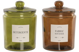 DKD Home Decor Bote de Cristal para Detergente 2L Surtido