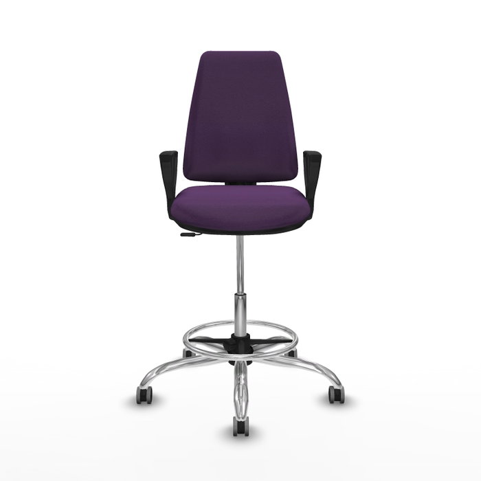 PIQUERAS Y CRESPO Taburete Elche CP Bali morado con brazos fijos PIQUERAS Y CRESPO Taburete Elche CP Bali morado con brazos fijos