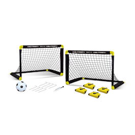 Tachan Set de Porterias y Campo de Futbol Portatil con 2 Porterias Plegables, Balon, Hinchador y Cintas Delimitadoras