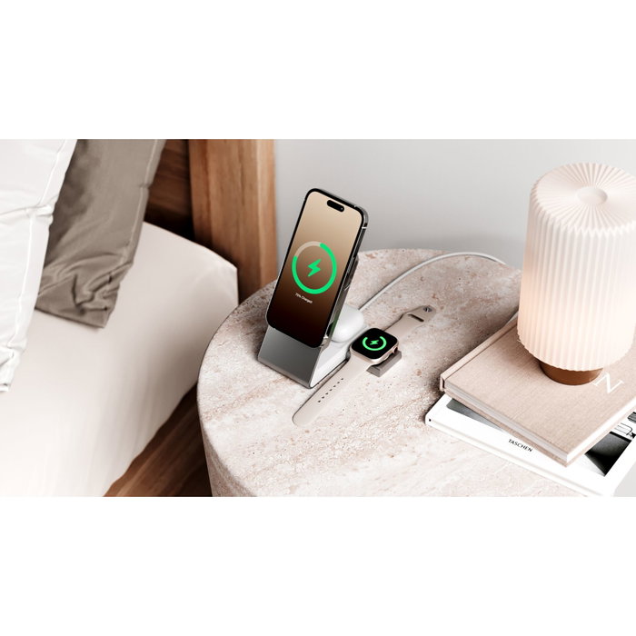 ALOGIC Matrix+ MagSafe Charger & Powerbank, Blanco, MSPBDDAWCWH-G
