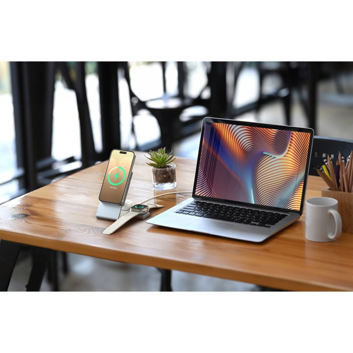 ALOGIC Matrix+ MagSafe Charger & Powerbank, Blanco, MSPBDDAWCWH-G