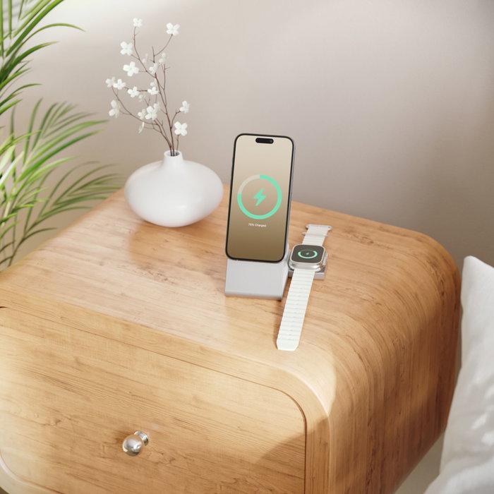 ALOGIC Matrix+ MagSafe Charger & Powerbank, Blanco, MSPBDDAWCWH-G