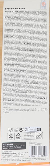 Masterchef Tabla de Cortar Bambú con Asas 50x35 cm (6 Unidades)