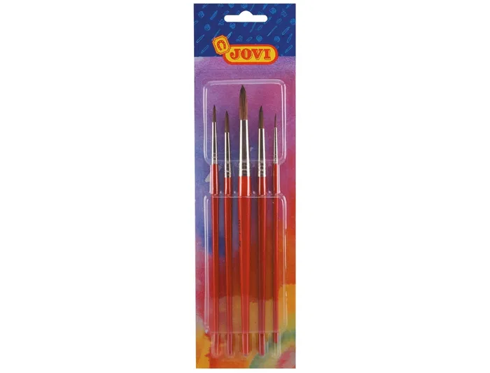 Jovi Pinceles acuarela blister de 5 unidades surtidas Nº 0 - 4 - 6 - 8 - 12