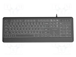 Gembird Teclado Slim con Retroiluminación LED, Negro, Distribución RU