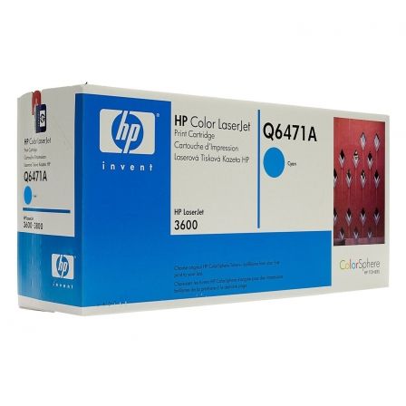 HP Tóner Color Cian Q6471A para LaserJet Color 3600/3800