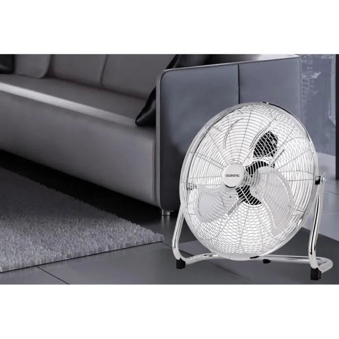 Oceanic Ventilador de Piso Industrial 70W, Diámetro 35 cm con 3 Velocidades, Control de Inclinación, Rejilla Metálica y Aspas Transparentes Oceanic Ventilador de Piso Industrial 70W, Diámetro 35 cm con 3 Velocidades, Control de Inclinación, Rejilla Metálica y Aspas Transparentes