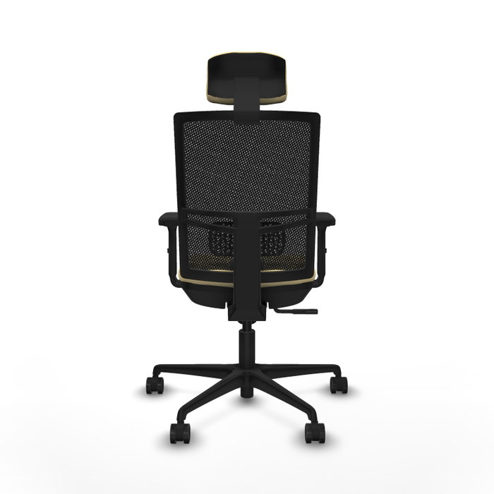 PIQUERAS Y CRESPO Silla de oficina Yunquera con mecanismo Sincro, Crema y Negro