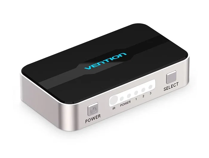 Vention AFFH0 Duplicador/Interruptor HDMI 4K 1x4 - 4 Entradas HDMI Hembra, 1 Salida HDMI Macho, 3840x2160 Pixeles, 30 Hz, 1080p, ABS y Aluminio Gris