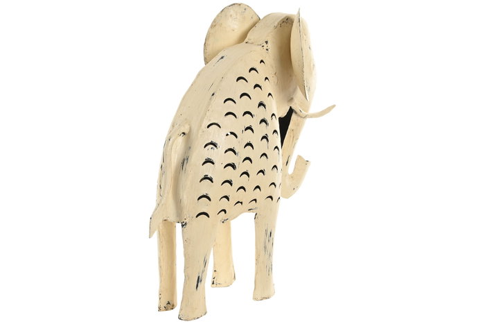 DKD Home Decor Decoración de Metal Elefante Blanco