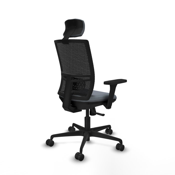 PIQUERAS Y CRESPO Silla de oficina Yunquera con mecanismo Sincro, Gris y Negro