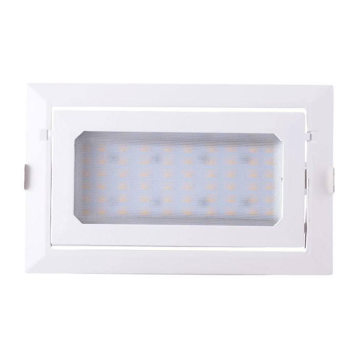 Foco Downlight LED 30W Rectangular Orientable Blanco Natural 4000K 5000Lm Foco Downlight LED 30W Rectangular Orientable Blanco Natural 4000K 5000Lm