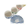 Home ESPRIT Juego de 6 Tazas con Plato Rayas Mediterráneo Porcelana 240 ml