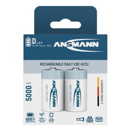 Ansmann maxE Pilas Recargables Mono D 5000 mAh (Pack de 2)