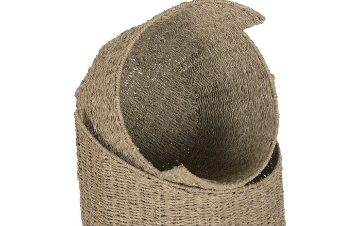 DKD Home Decor Set de 2 Cestas de Seagrass y Metal Natural 43x43x49 cm DKD Home Decor Set de 2 Cestas de Seagrass y Metal Natural 43x43x49 cm