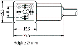 MURRELEKTRONIK Conector de válvulas Versión C 4 pines 8mm hembra