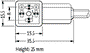 MURRELEKTRONIK Conector de válvulas Versión C 4 pines 8mm hembra