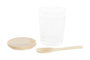 DKD Home Decor Set de 3 Azucareros de Cristal y Bambú 300ml