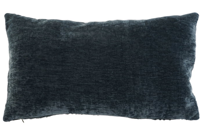 DKD Home Decor Cojín de Chenilla Bordado Azul Marino 60x10x35 cm
