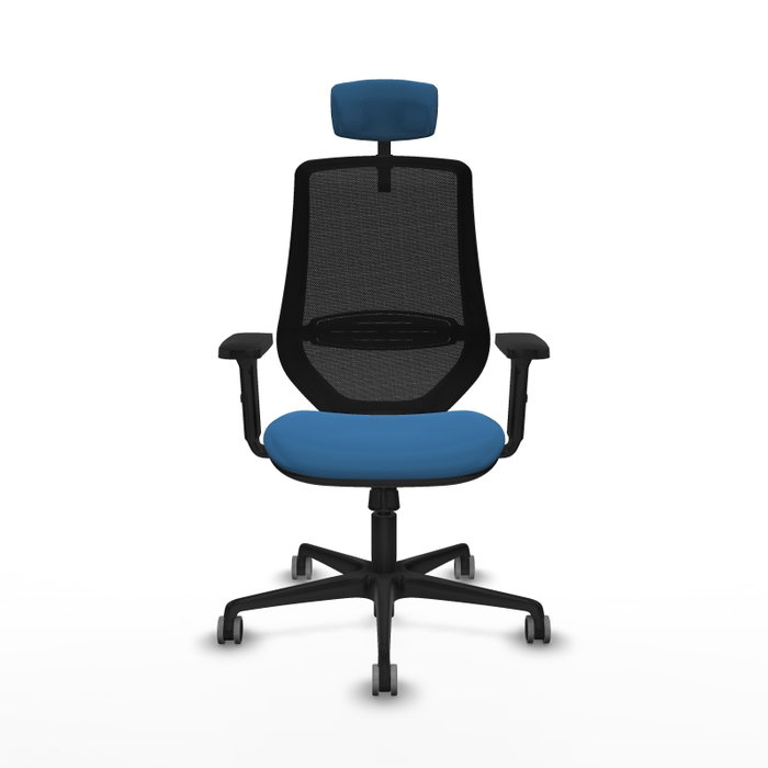 PIQUERAS Y CRESPO Silla de oficina Mardos con mecanismo Sincro, Azul claro y Negro