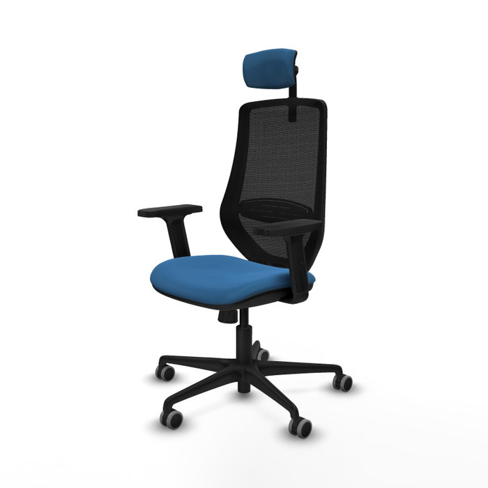 PIQUERAS Y CRESPO Silla de oficina Mardos con mecanismo Sincro, Azul claro y Negro