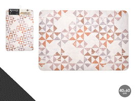 Kinvara Alfombra Cocina Helice Tricolor 40x60 cm Poliester Goma Base (Set de 24)