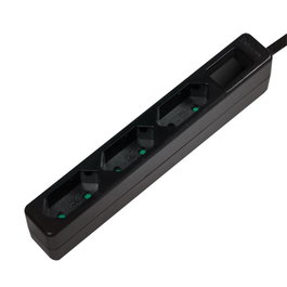 LogiLink Regleta de enchufes con 3 tomas de tipo euro, negro