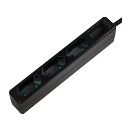 LogiLink Regleta con 3 tomas de corriente tipo Euro, negro