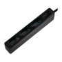 LogiLink Regleta con 3 tomas de corriente tipo Euro, negro