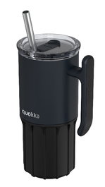 QUOKKA Taza Termo Acero Inoxidable 720 ml Umi Black, con Base de Silicona y Tapa Segura