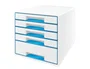 Leitz Wow Desk Cube Fichero de 5 cajones azul/blanco