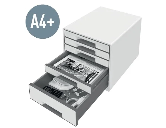 Leitz Wow Desk Cube Fichero de 5 cajones azul/blanco Leitz Wow Desk Cube Fichero de 5 cajones azul/blanco