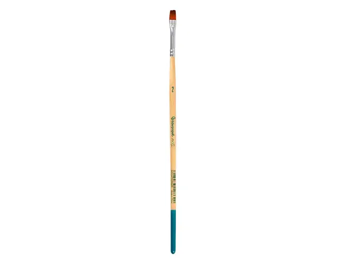 Liderpapel Pincel nº 2 Punta Plana Pelo Sintético para Acrílica y Acuarela Certificado FSC