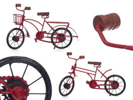 Giftdecor Bicicleta Mediana Roja Surtidos Mod 34x21x11 cm Hierro Madera Plástico (Set de 8)