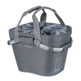 Basil Cesta Delantera 2Day Carry con Placa Adaptadora KF Gris