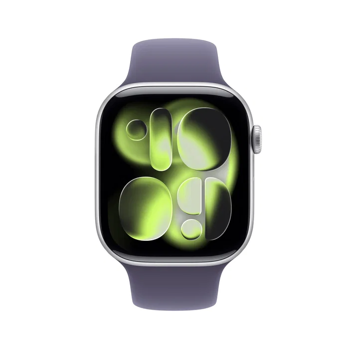 Apple Watch Series 11 46mm GPS + Cellular Aluminio Plata con Correa Deportiva Niebla Púrpura M/L