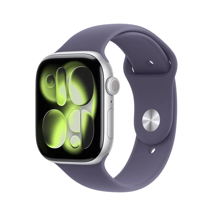 Apple Watch Series 11 46mm GPS + Cellular Aluminio Plata con Correa Deportiva Niebla Púrpura M/L